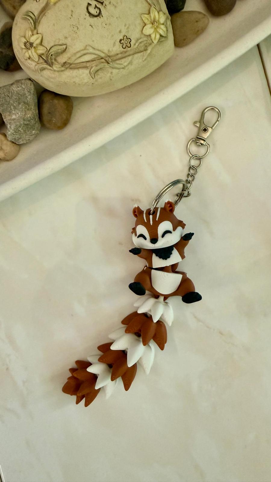 Zuckersüßer, gelenkiger Tier Schlüsselanhänger oder Magnet | Bewegliche 3D-Druck Figur | Geschenk für Tierfreunde