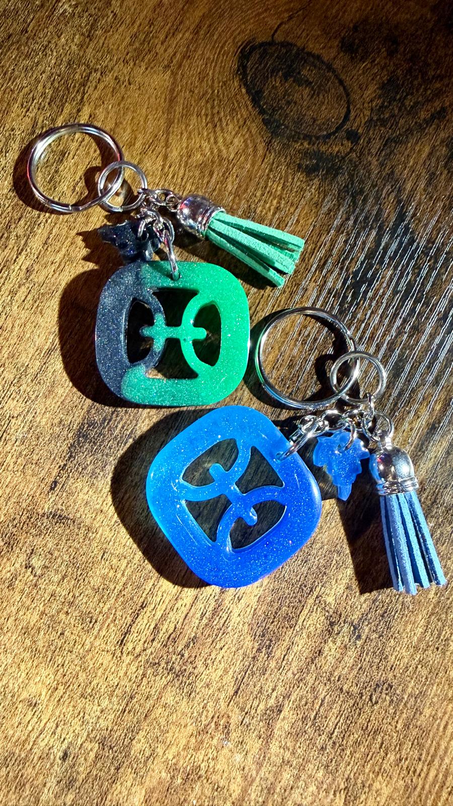 Sternzeichen Schlüsselanhänger aus Epoxidharz | Handgegossen personalisiert | Astrologie Horoskop Anhänger Tasche, Geschenk Geburtstag