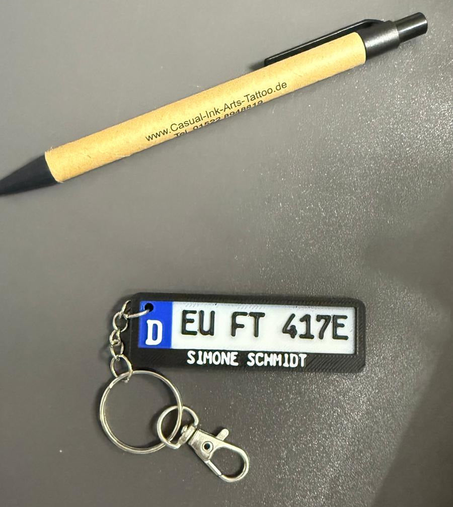 Kleine personalisierte Autoschilder-Schlüsselanhänger