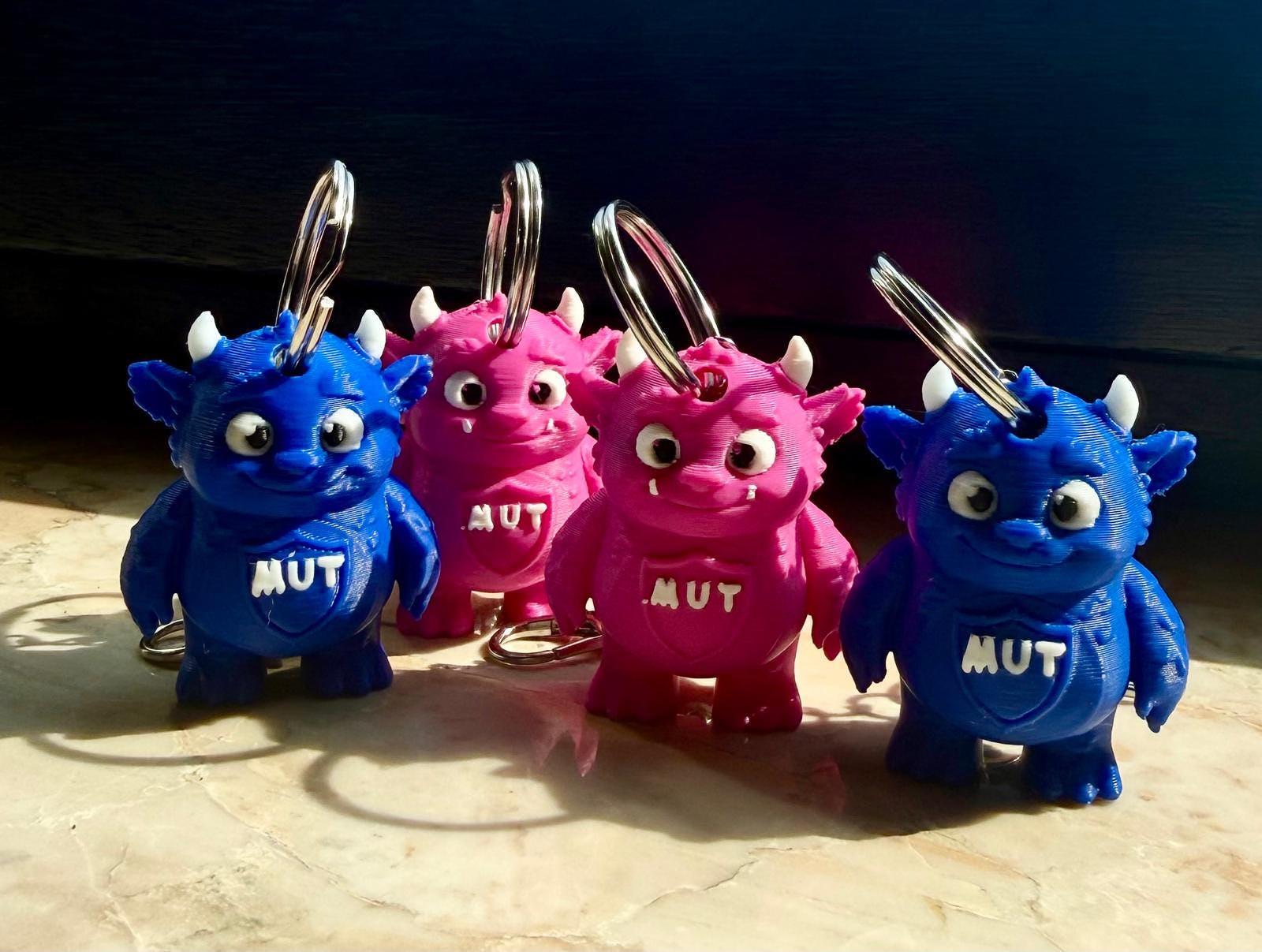 MuMo - Mutmonster – Mutmacher Schlüsselanhänger für Kindergarten & Schulanfang | Geschenk zur Einschulung | Personalisierbarer Glücksbringer