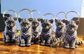 Schlüsselanhänger Leopard lila schwarz, 3D Druck Raubkatze Anhänger, Taschenanhänger Katze, Geschenk für Katzenliebhaber, Leo Print Deko