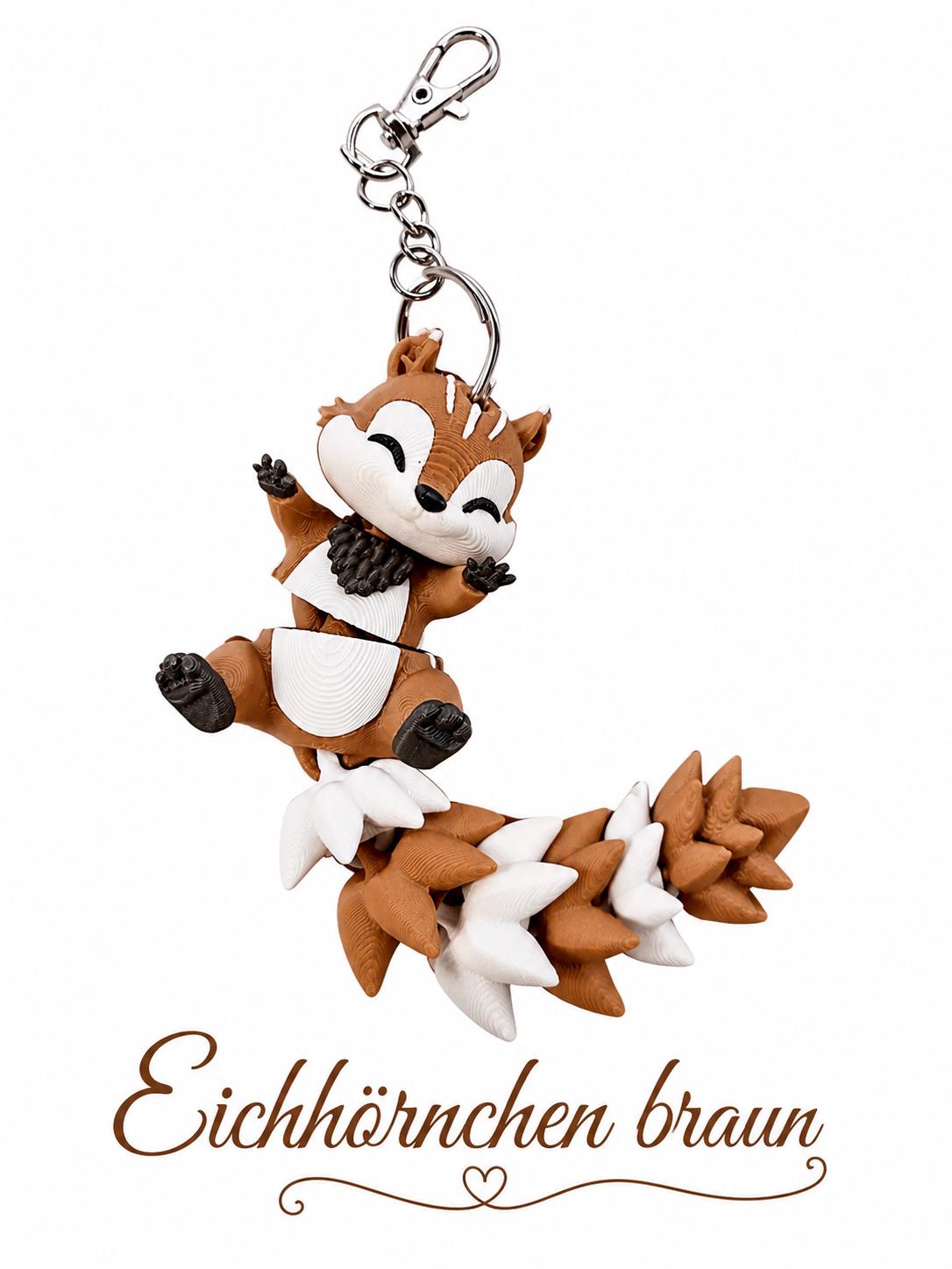 Zuckersüßer, gelenkiger Tier Schlüsselanhänger oder Magnet | Bewegliche 3D-Druck Figur | Geschenk für Tierfreunde
