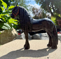Friesenhengst Figur 18,5cm – 3D Druck PLA Handbemalt | Edle Deko Pferdestatue & Geschenk für Pferdeliebhaber | Detailliertes Modell Friese