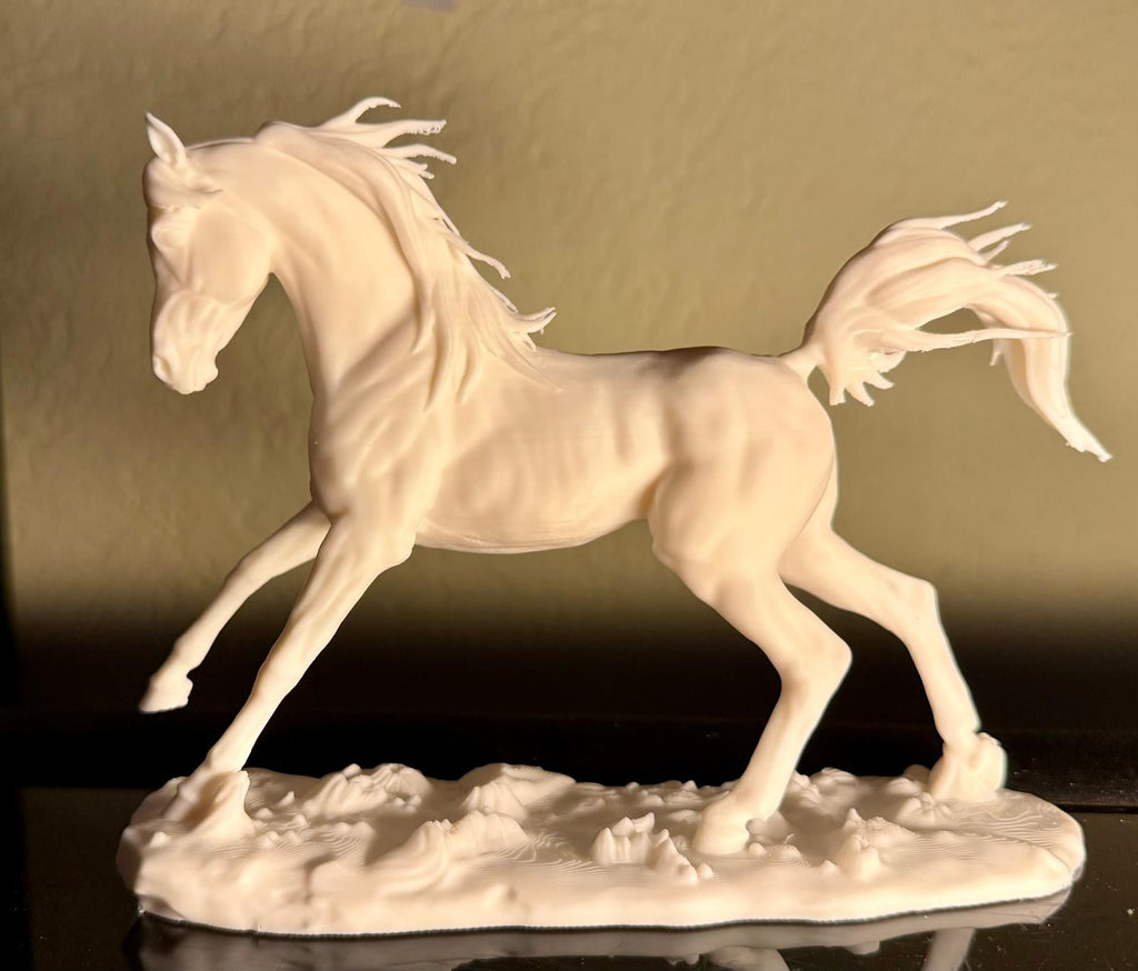 Araber Pferdestatue 3D-Druck | Edle Skulptur 15cm | Deko für Pferdeliebhaber | Aus PLA | Kunstvolle PferdeSkulptur 20cm lang