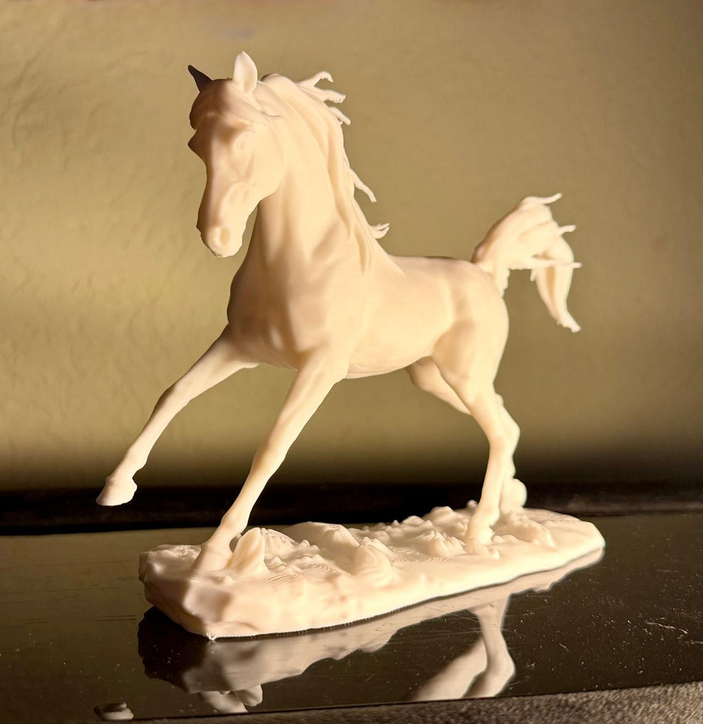 Araber Pferdestatue 3D-Druck | Edle Skulptur 15cm | Deko für Pferdeliebhaber | Aus PLA | Kunstvolle PferdeSkulptur 20cm lang