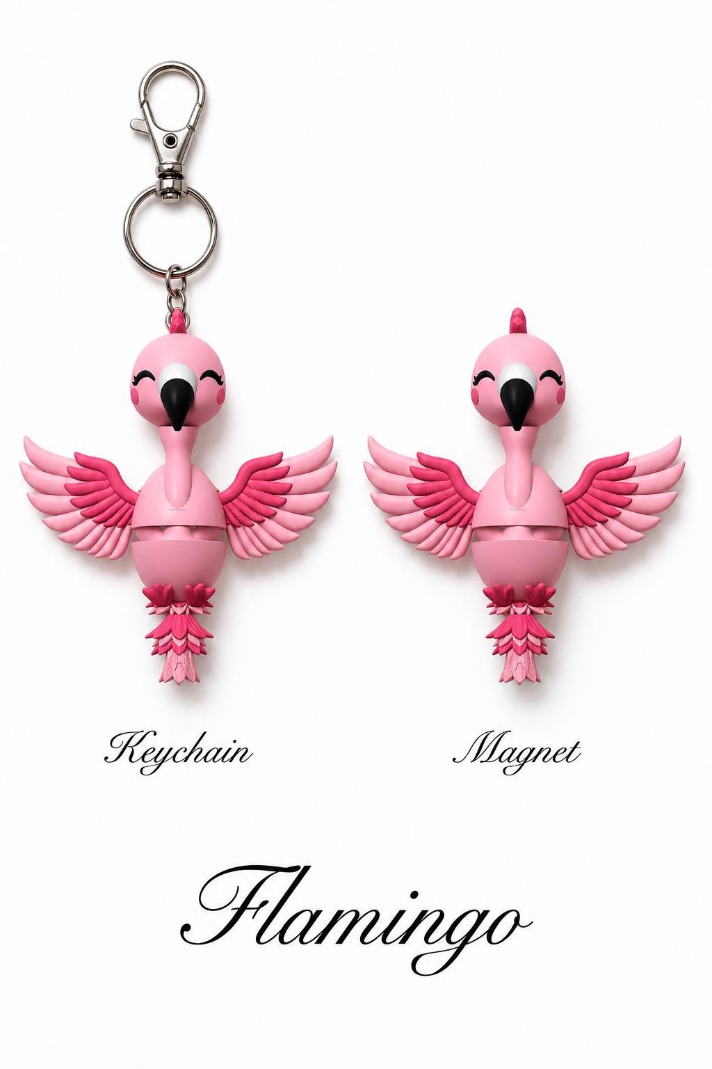 Flexi Wassertiere Schlüsselanhänger oder Magnet | Hai, Otter, Krokodil, Capybara, Flamingo, Oktopus | 3D Druck Geschenk