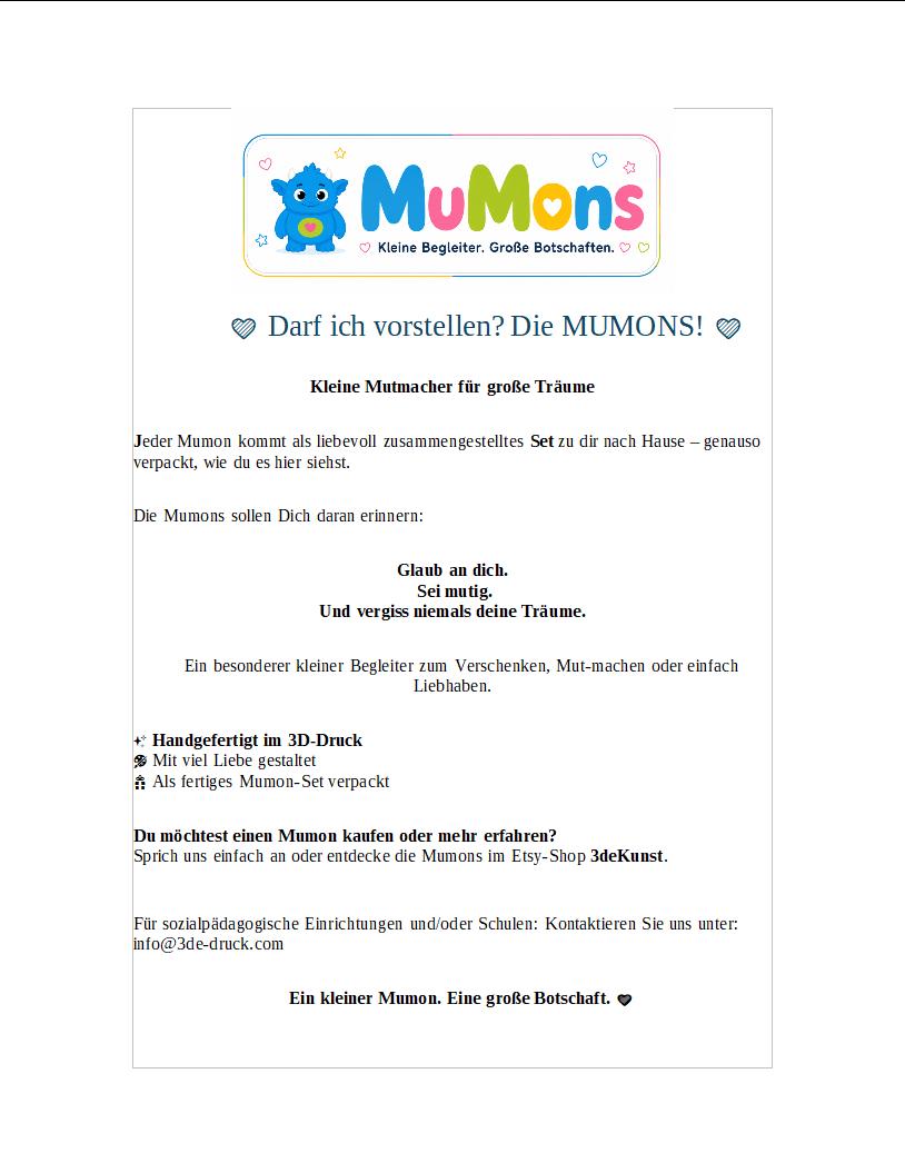 MuMons Muti & Mina – Mutmacher Schlüsselanhänger mit Karte | kleiner Begleiter für Kinder, Jugendliche und Erwachsene