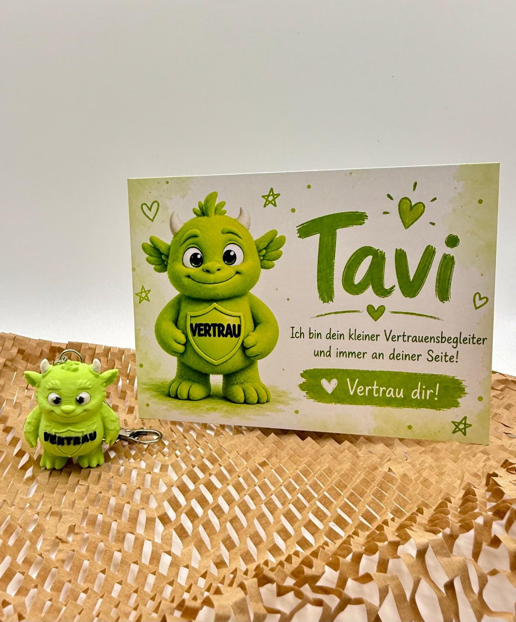 Tavi MuMon-Schlüsselanhänger VERTRAU – Mutmacher für Vertrauen und Zuversicht – Geschenk für Kinder, Jugendliche und Erwachsene
