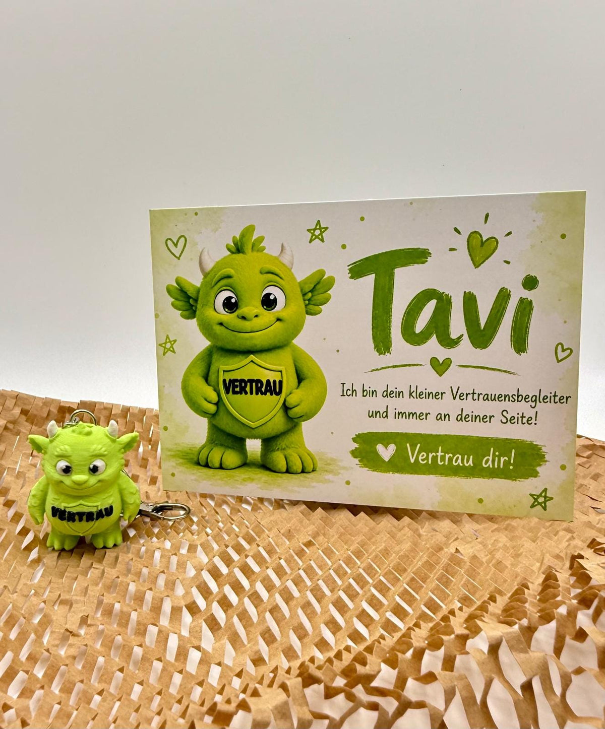 Tavi MuMon-Schlüsselanhänger VERTRAU – Mutmacher für Vertrauen und Zuversicht – Geschenk für Kinder, Jugendliche und Erwachsene