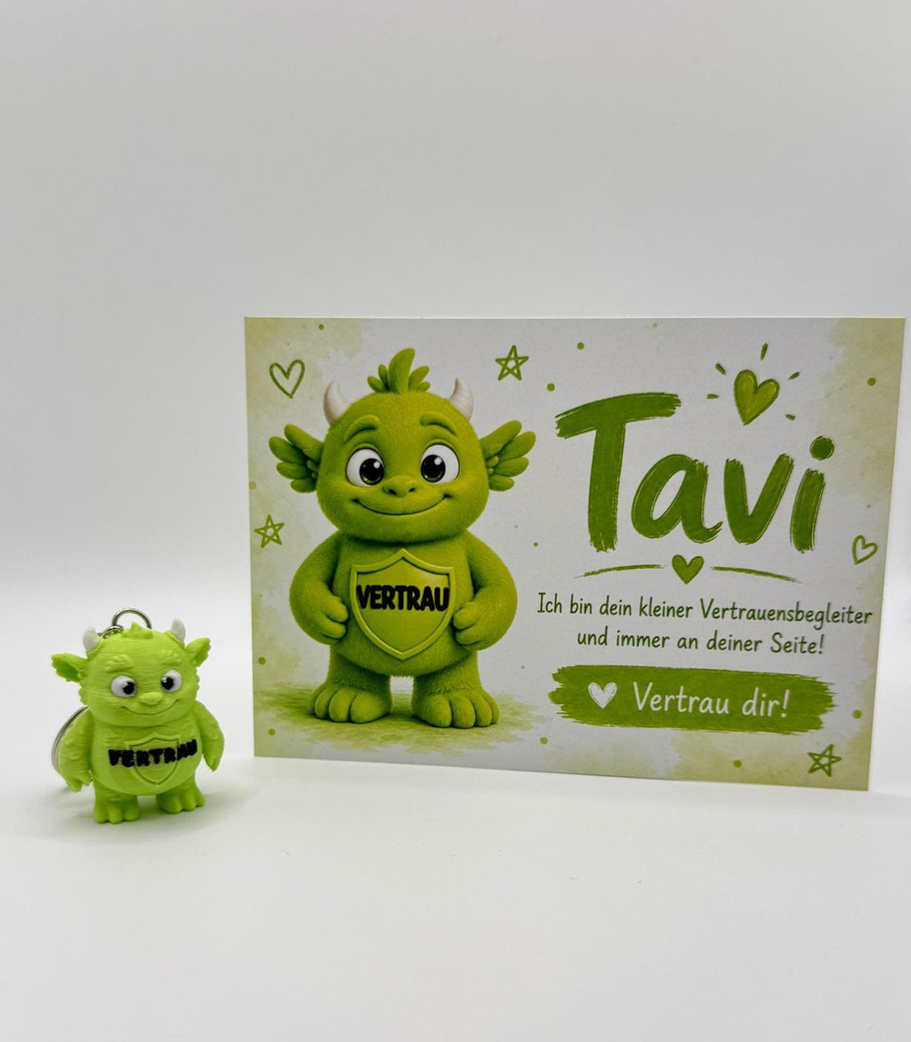 Tavi MuMon-Schlüsselanhänger VERTRAU – Mutmacher für Vertrauen und Zuversicht – Geschenk für Kinder, Jugendliche und Erwachsene