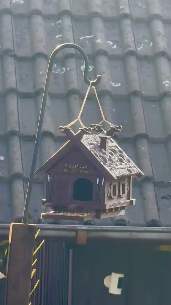 Vogelhaus Wikinger, Valhalla Vogelhaus, Methalle Vögel, 3D Druck Vogelhaus, Wetterfestes Futterhaus, Lustiges Vogelhaus, Geschenk für Garten, Wikinger Deko, Odin Raben, Vogelfutterstation, Kreatives Vogelhaus, Nerd Garten Deko, PETG Vogelhaus