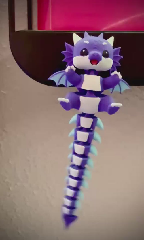 Flexi Drache & Einhorn Schlüsselanhänger oder Magnet | Bewegliche 3D Druck Figur | Fantasy Tier | Geschenk